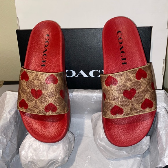 Coach | Shoes | Coach Udele Valentines Sport Pool Slide Sandals Size 8 |  Poshmark